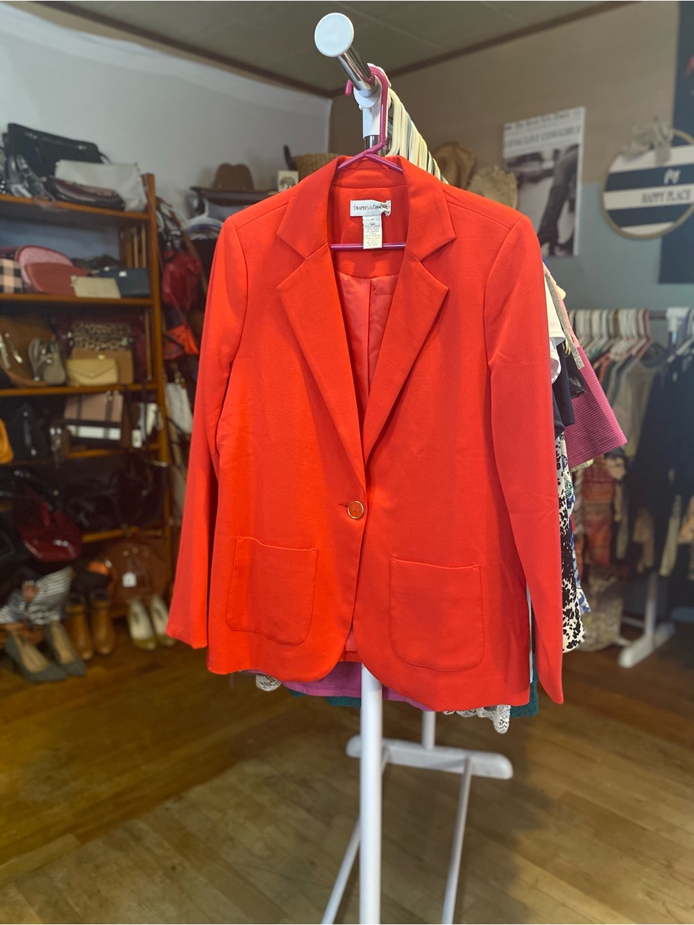 Drapers and Damons Cherry Red Single-Button Blazer